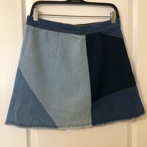 Forever 21 Patchwork Denim Mini Skirt 🦋 Size L
